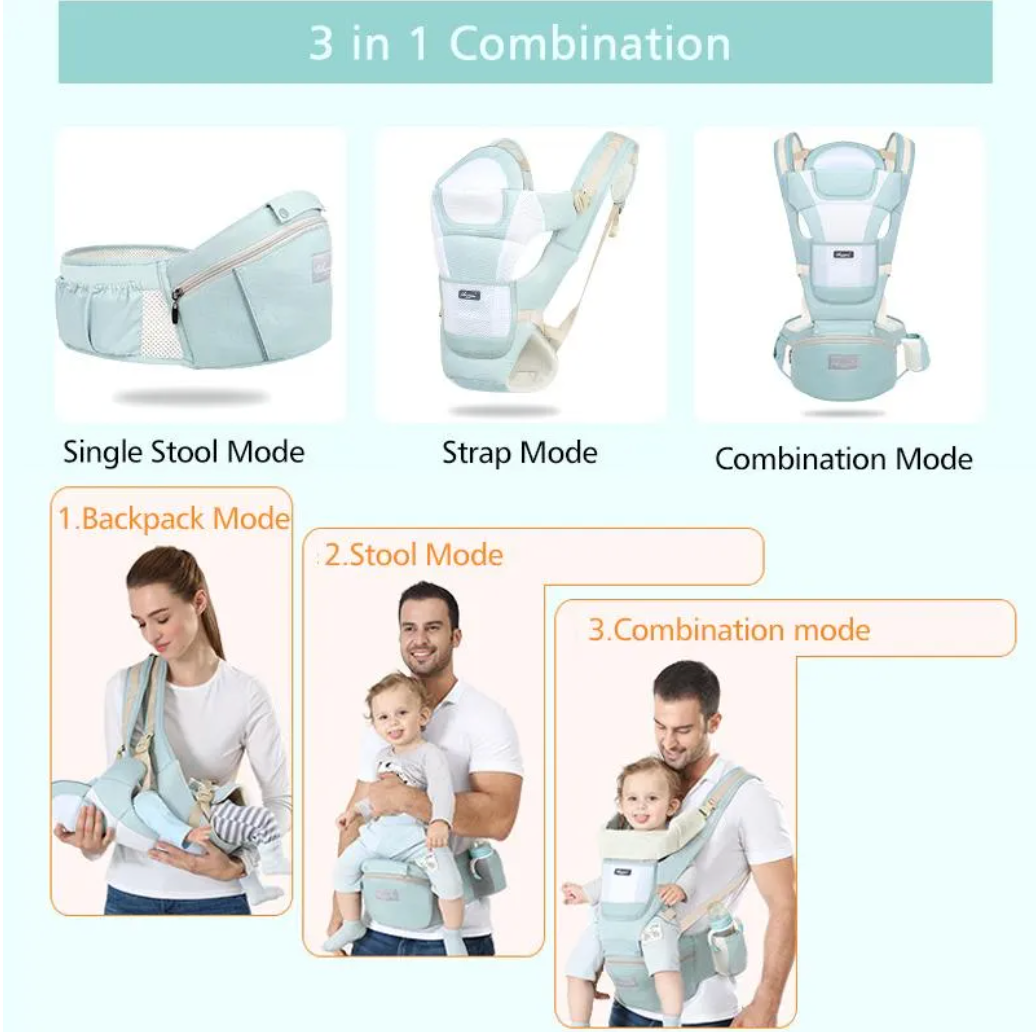 The KiddyGoods™ All-Season Baby Carrier & Waist Stool