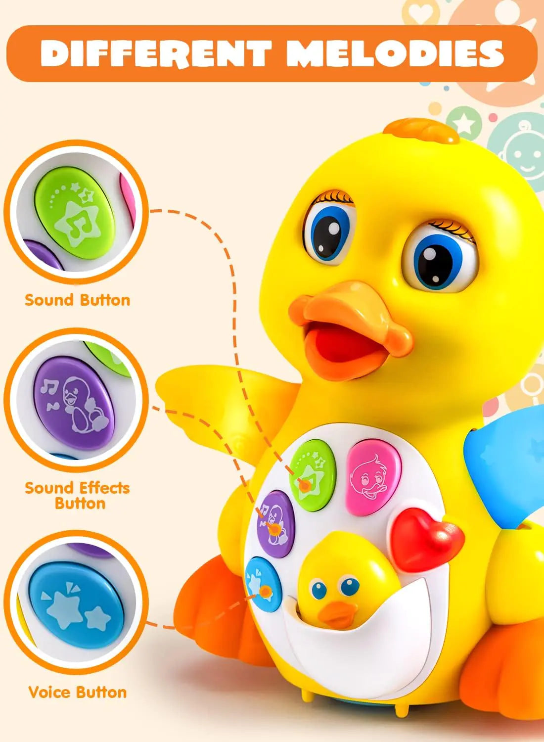 The KiddyGoods™ Baby Musical Duck Toy