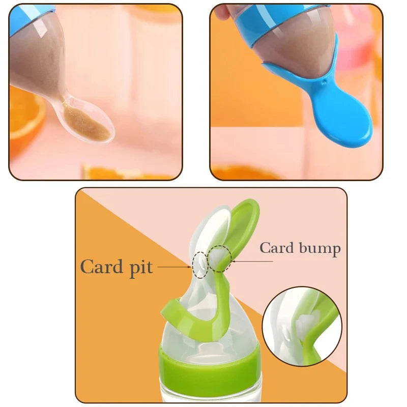 The KiddyGoods™ Squeezing Feeding Silicone Bottle