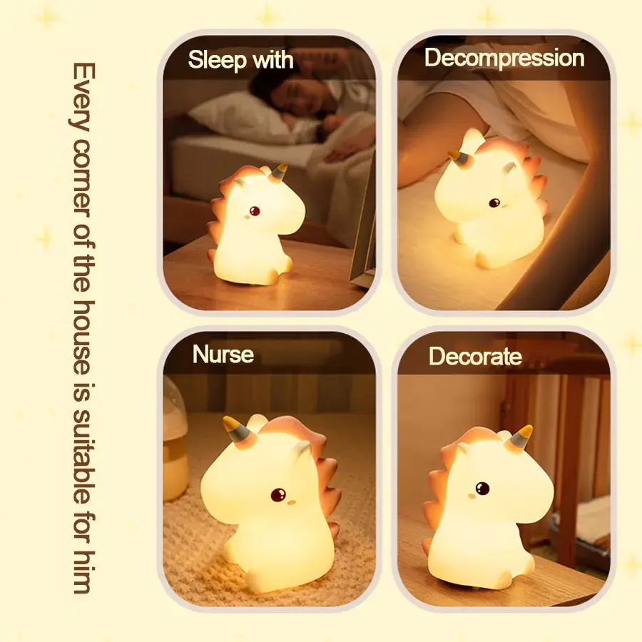 The KiddyGoods™ Silicone Cute Unicorn LED Night Light