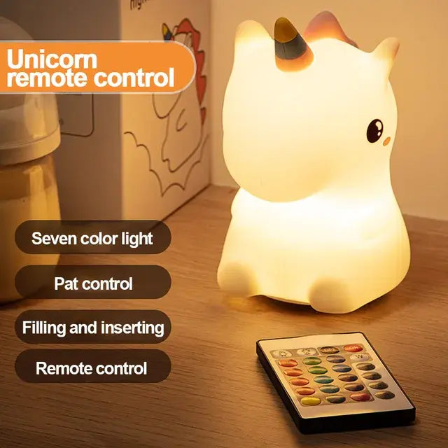 The KiddyGoods™ Silicone Cute Unicorn LED Night Light