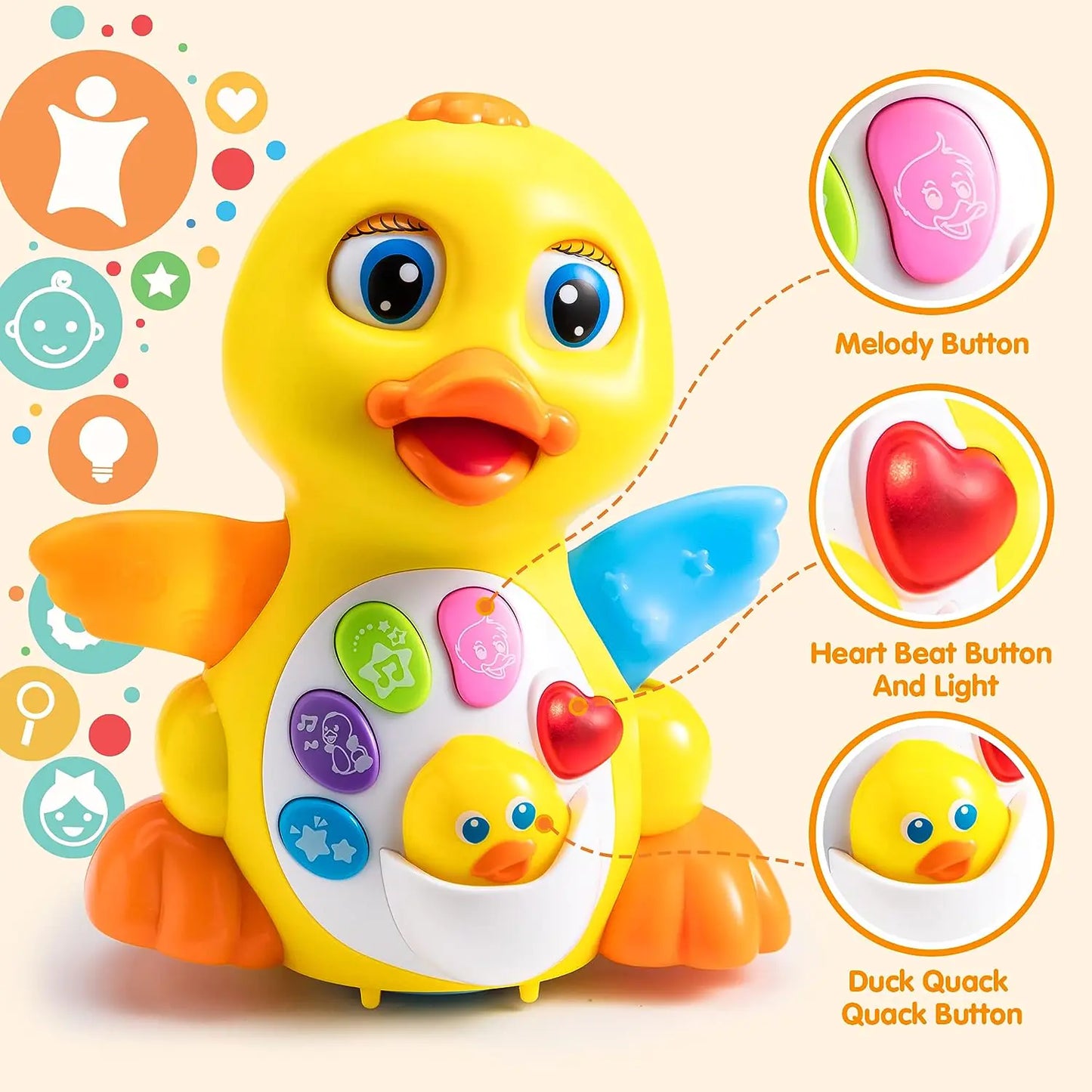 The KiddyGoods™ Baby Musical Duck Toy