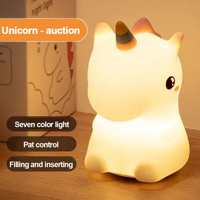 The KiddyGoods™ Silicone Cute Unicorn LED Night Light